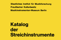 Cover Publikation "Katalog der Streichinstrumente"