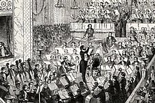 Jullien’s Concert Orchestra and Four Military Bands, at Covent Garden Theatre (engraving), 1846. ©2026 – Musicology for Everyone