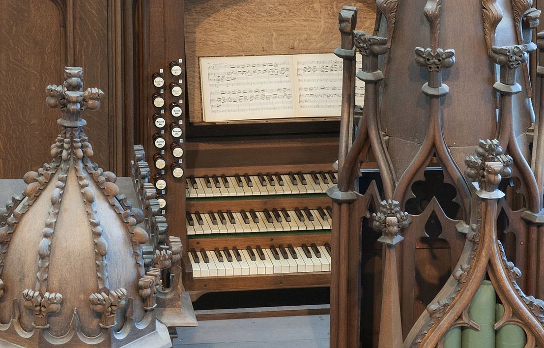 Detail der Orgel aus der Werkstatt von William & John Gray (Bath) für Bathwick, St. Mary's Church, um 1815-1820