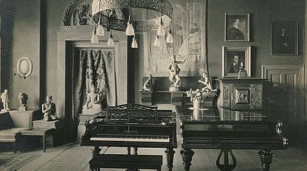 Foto des Musikzimmers von Ferruccio Busoni, um 1912
