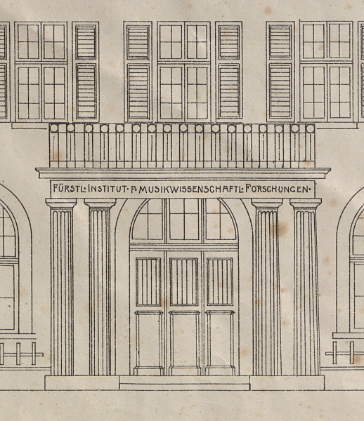 Detail aus einer Zeichnung des Fürstlichen Hofbauamts für das die Bückeburger Musik- Schule