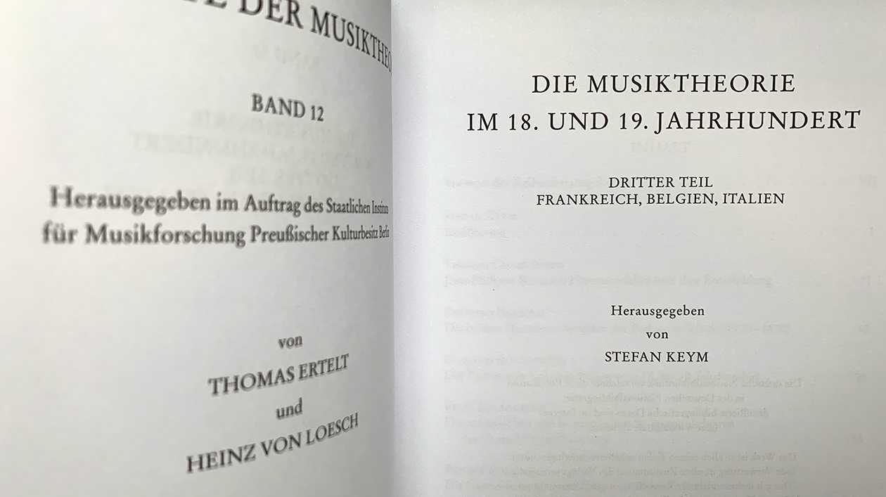 First pages of History of Music Theory Volume 12