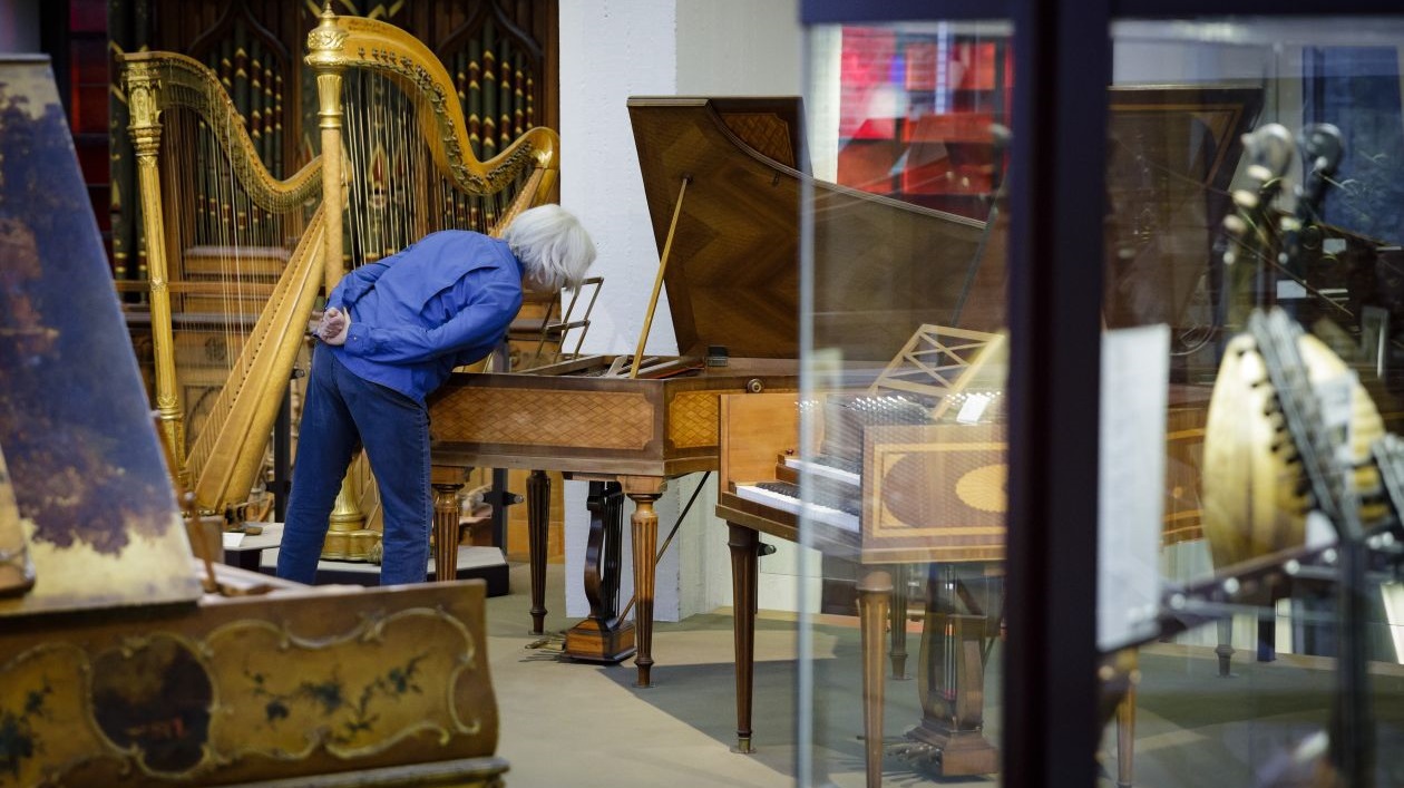 170624_TSPK_PHT15.jpg Harfen und Klaviere im Obergeschoss des Museums